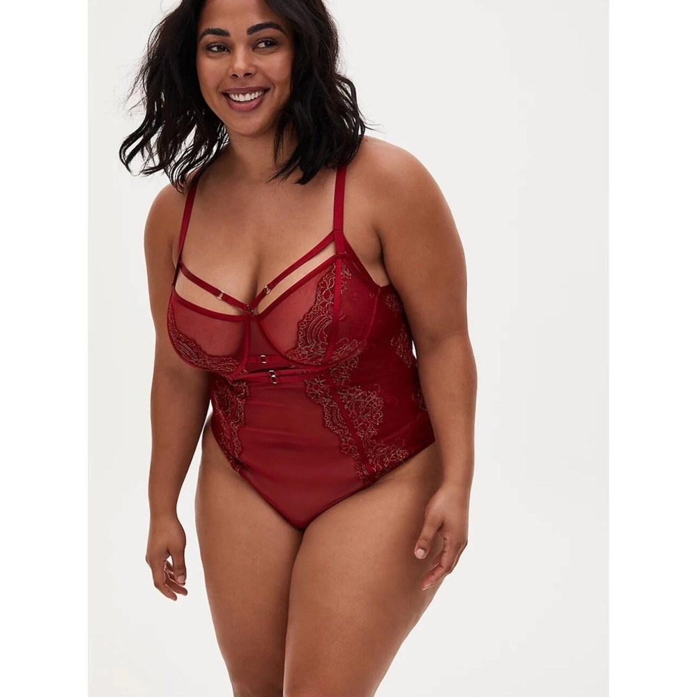 torrid Red Lace Underwire Bodysuit